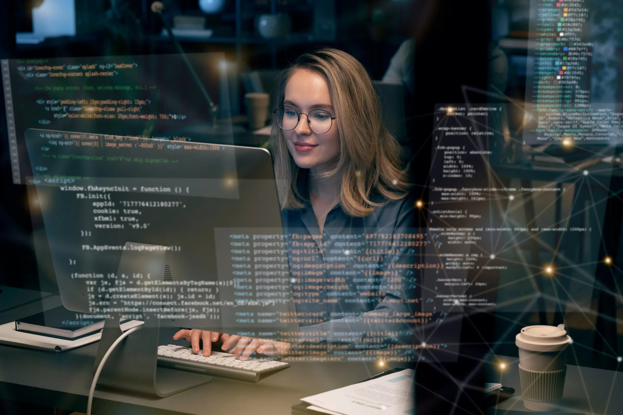 A Seika engineer working at her screen