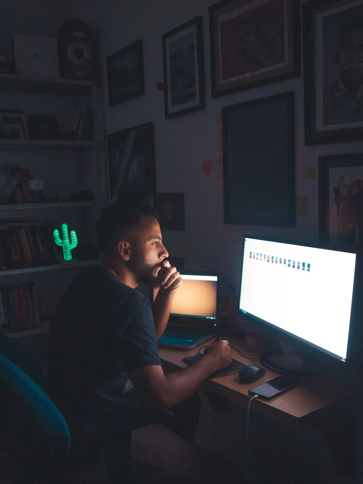 Software development at a screen